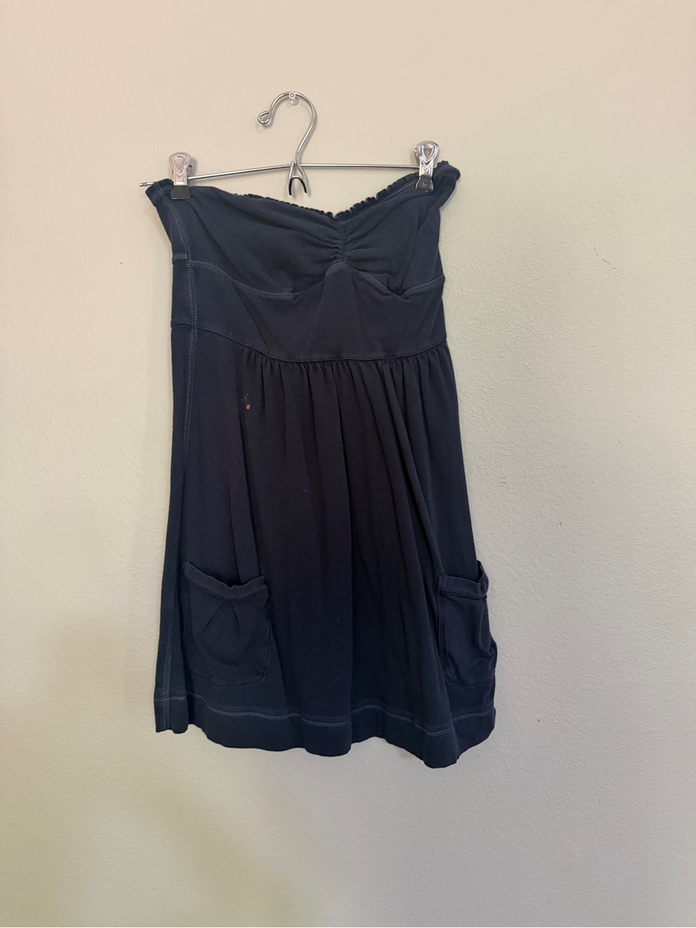 Abercrombie & Fitch Navy Strapless Pocket Sundress